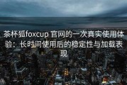 茶杯狐foxcup 官网的一次真实使用体验：长时间使用后的稳定性与加载表现