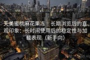 天美蜜桃麻花果冻｜长期浏览后的直观印象：长时间使用后的稳定性与加载表现（新手向）