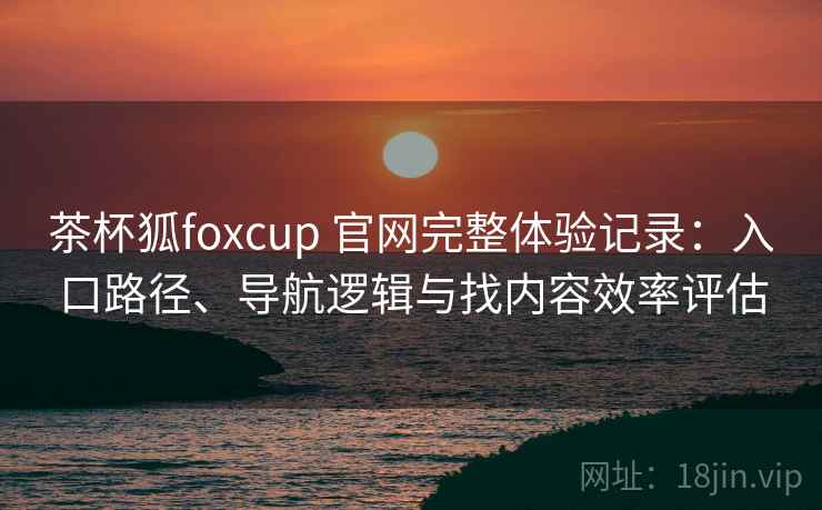 茶杯狐foxcup 官网完整体验记录：入口路径、导航逻辑与找内容效率评估