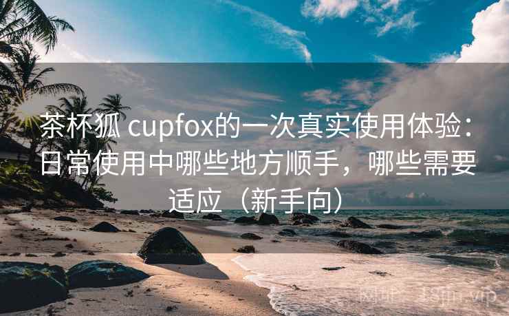 茶杯狐 cupfox的一次真实使用体验：日常使用中哪些地方顺手，哪些需要适应（新手向）