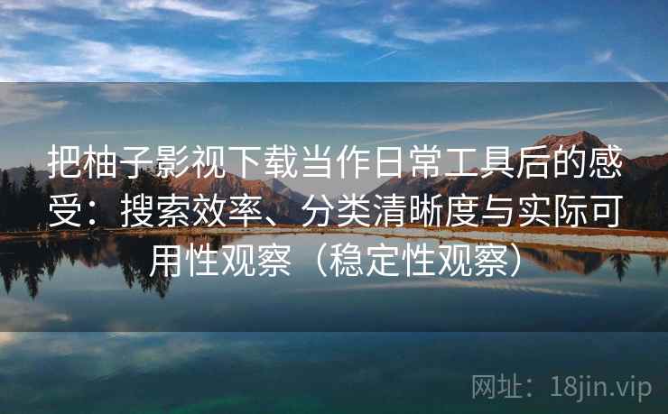 把柚子影视下载当作日常工具后的感受：搜索效率、分类清晰度与实际可用性观察（稳定性观察）