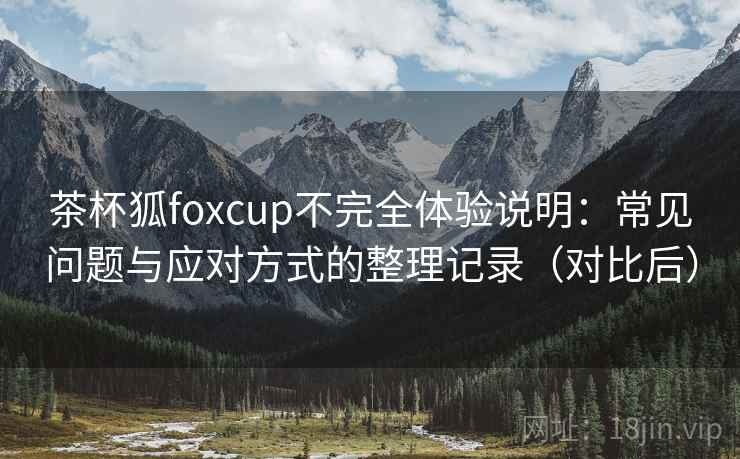 茶杯狐foxcup不完全体验说明：常见问题与应对方式的整理记录（对比后）